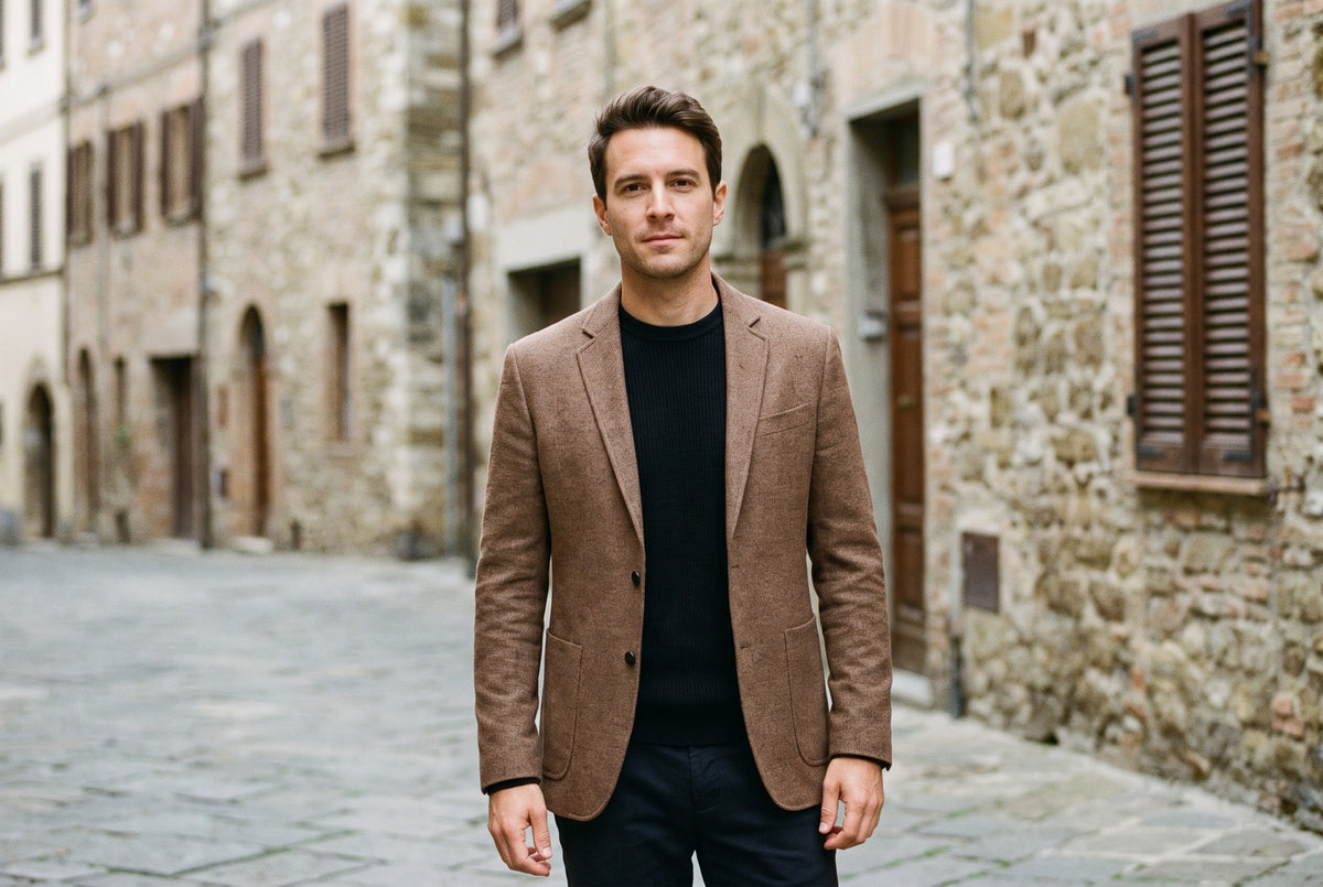 Benevento Brushed Patch-Pocket Blazer