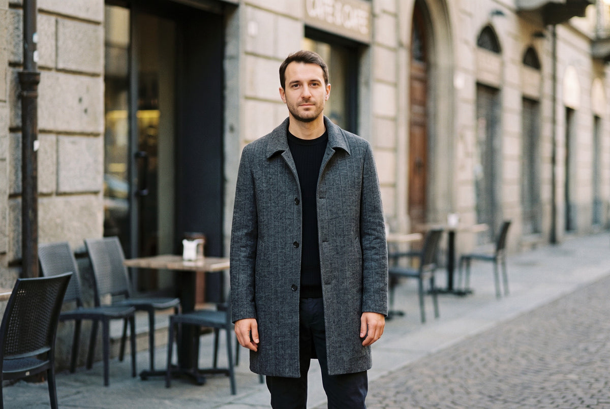 Bernalda Herringbone Overcoat