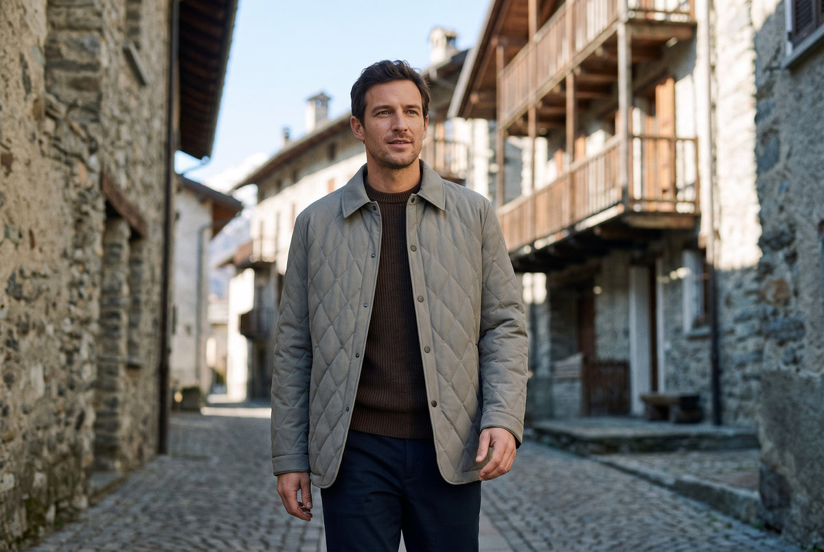 Caorle Diamond-Quilted Shirt-Collar Jacket