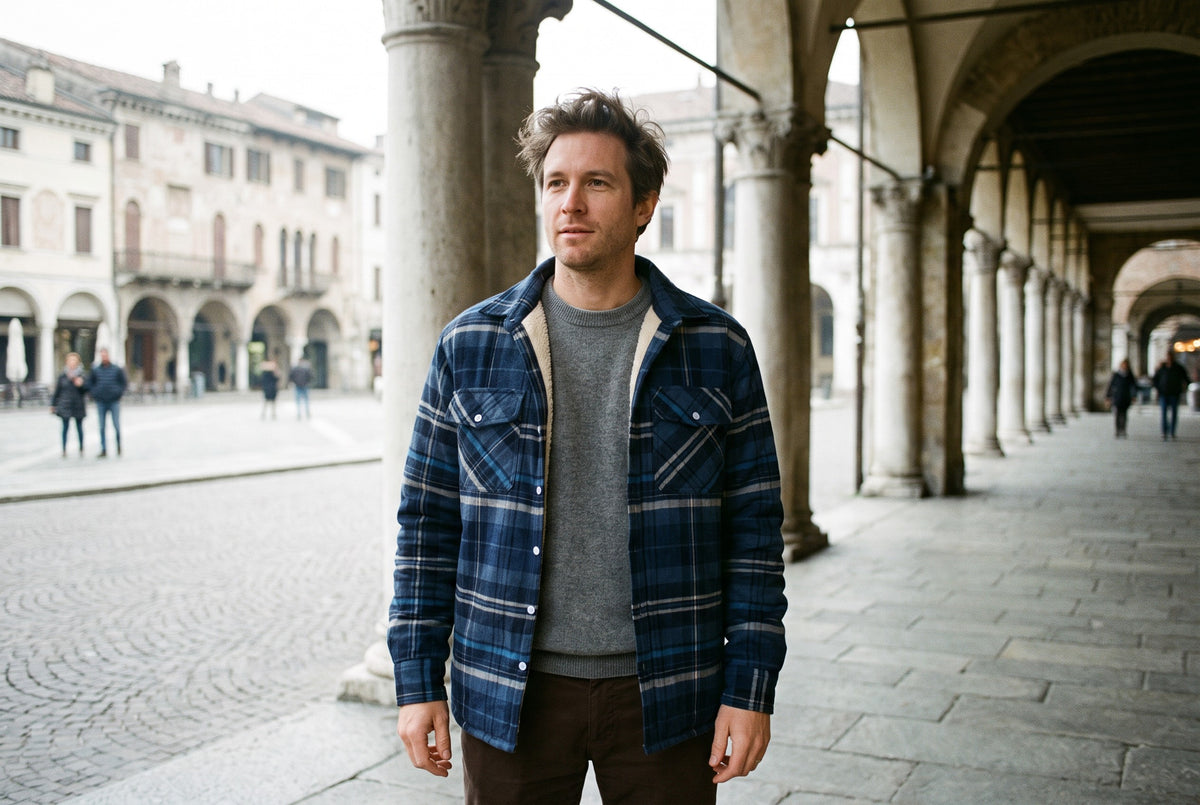 Collecchio Fleece-Lined Plaid Shirt Jacket