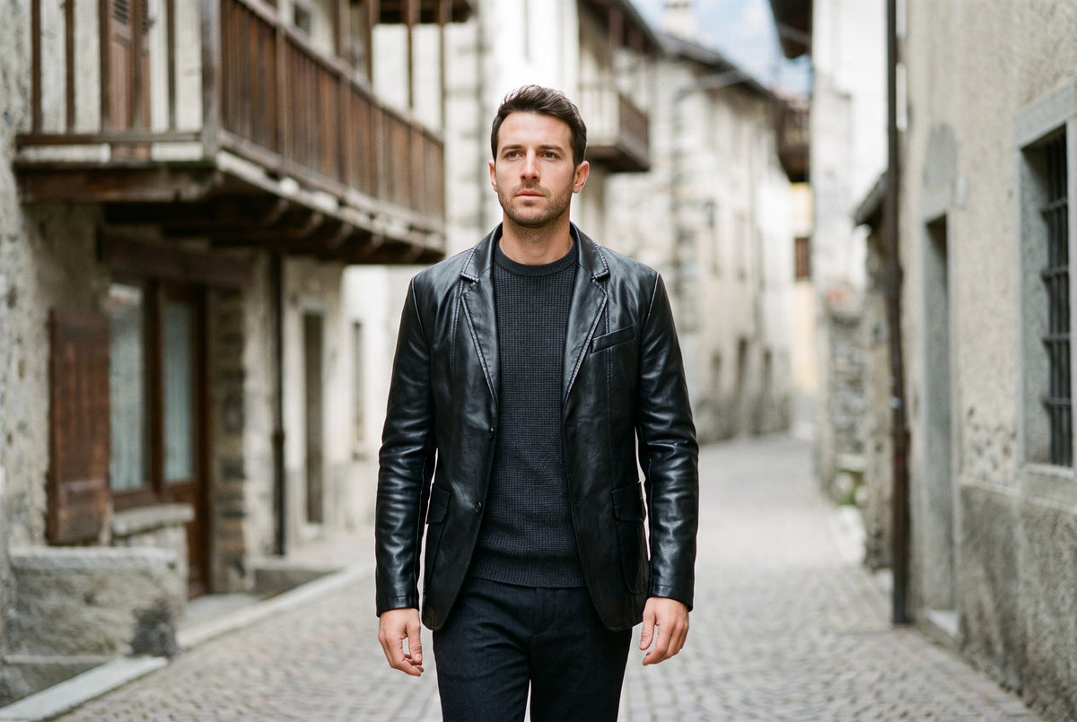 Crema Leather Blazer