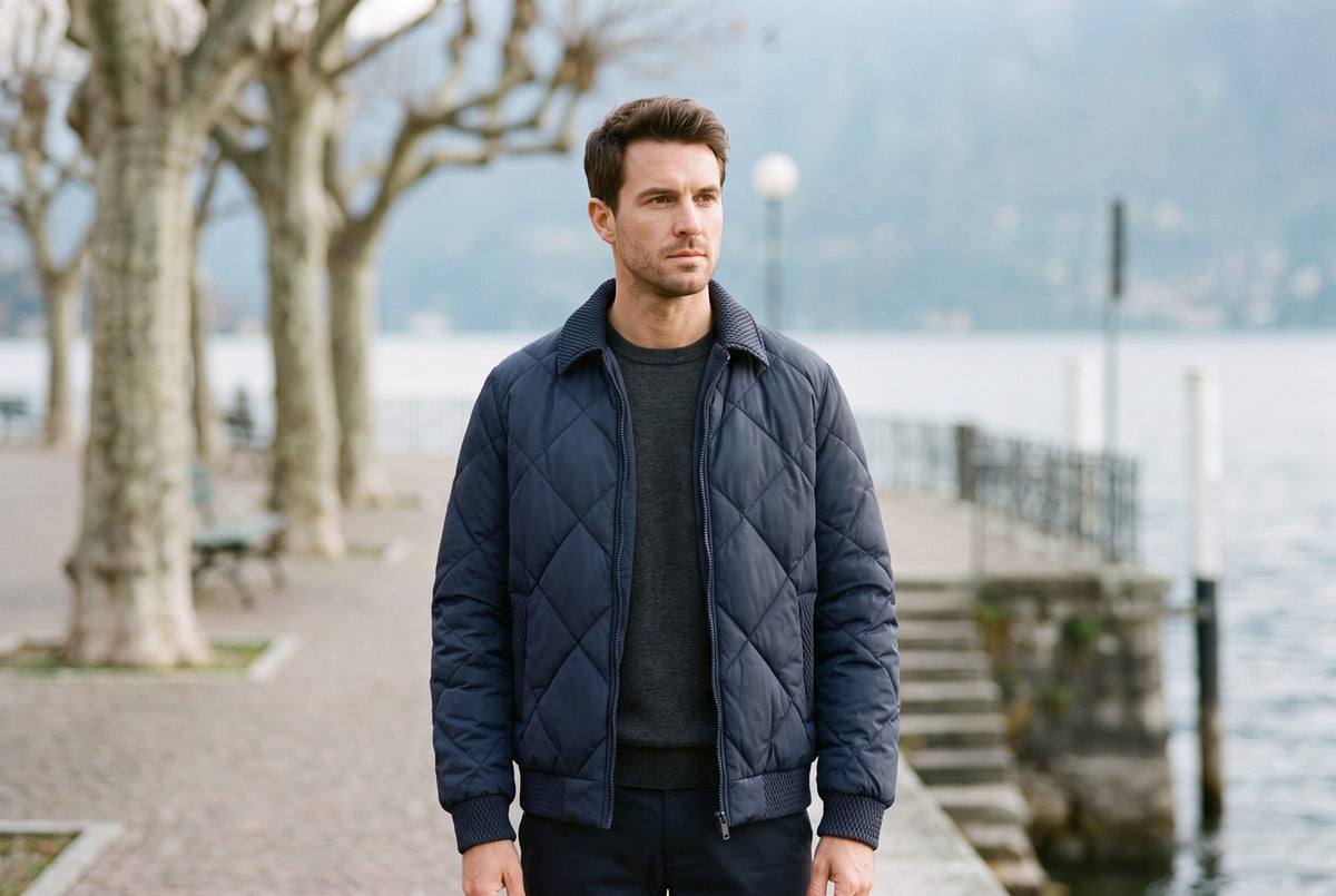Gavirate Diamond-Quilted Bomber Jacket