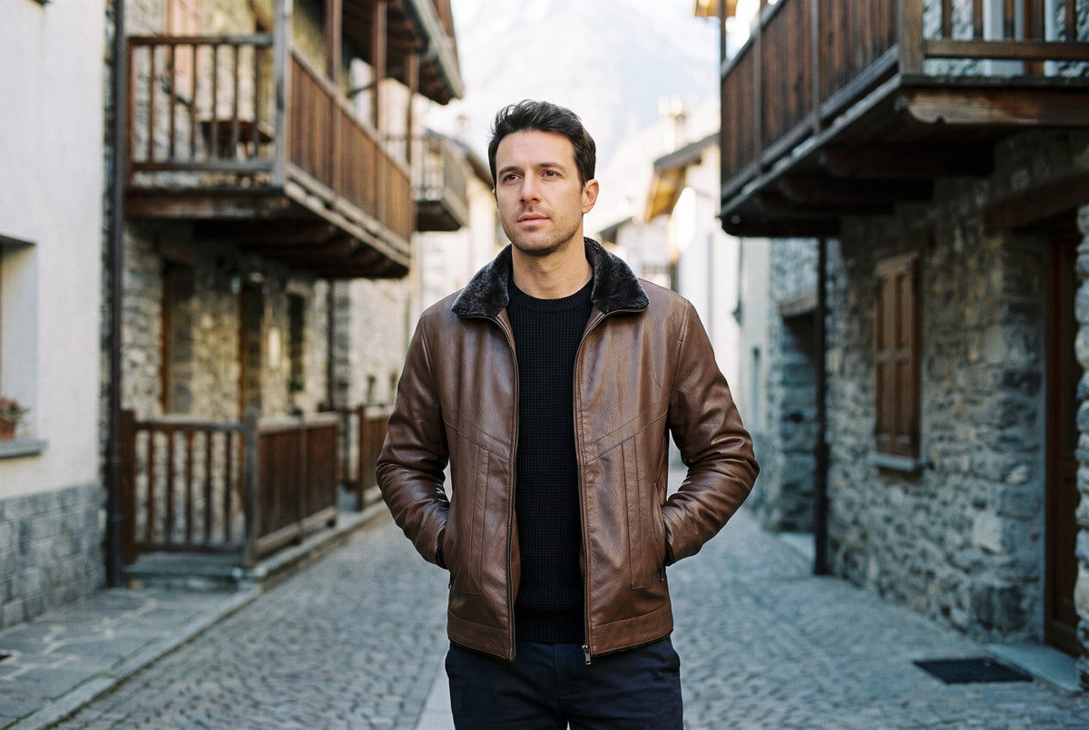 Impruneta Fleece-Lined Leather Jacket