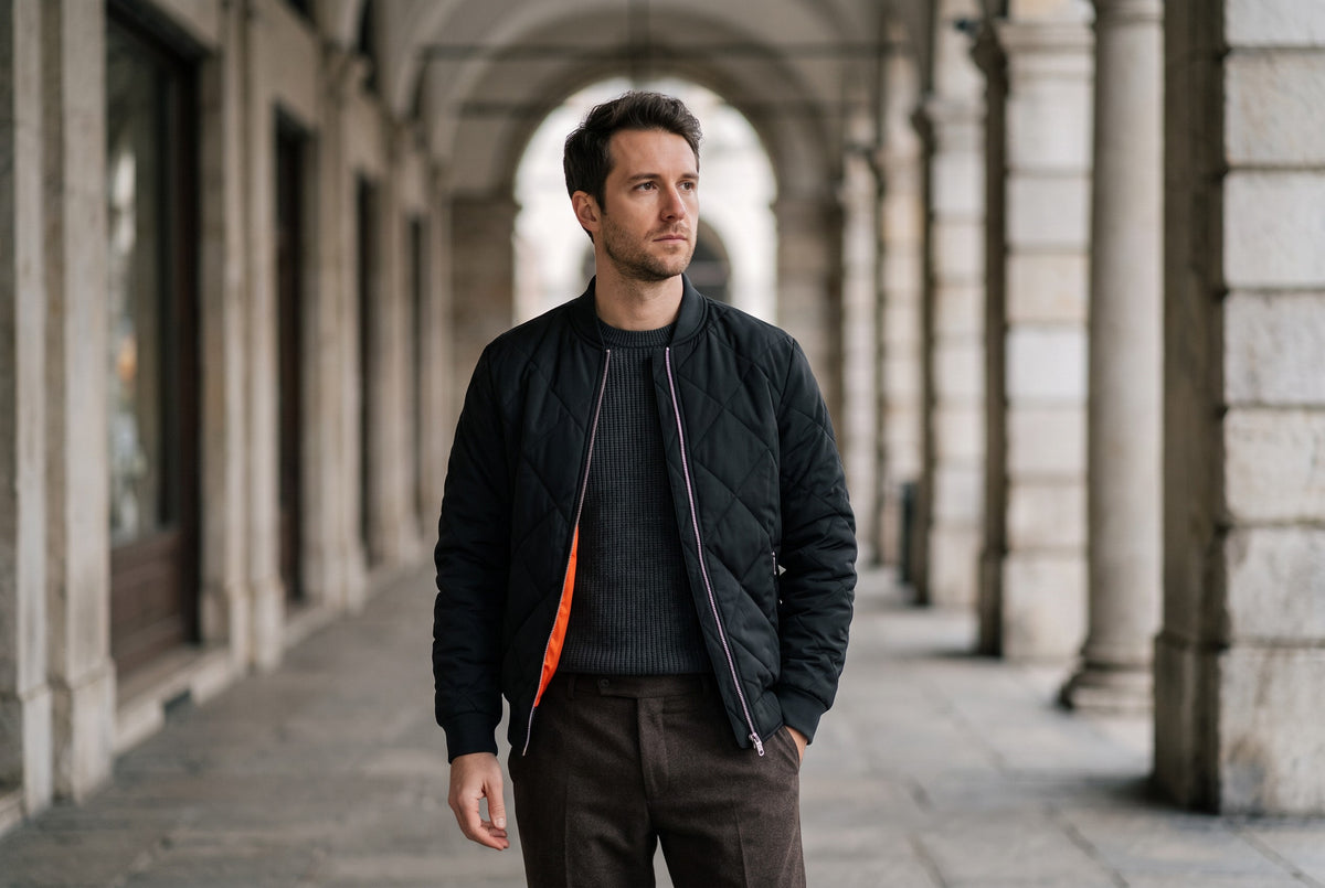 Manzano Diamond-Quilted Bomber Jacket