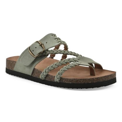 Leather Summer Sandals - Green
