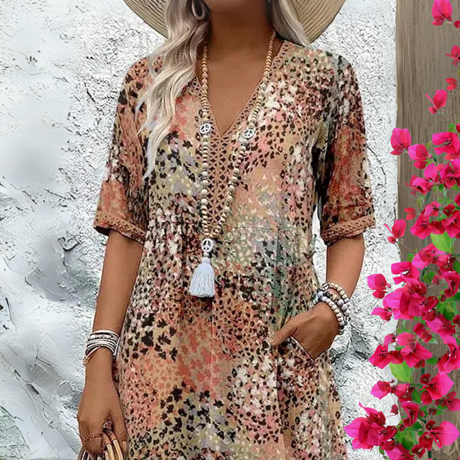 Summer Midi Dress - Beige