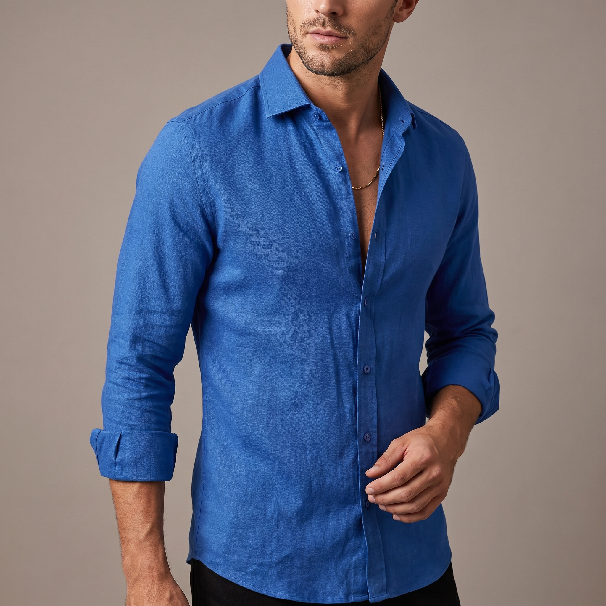 Amalfi Cotton Shirt - Blue