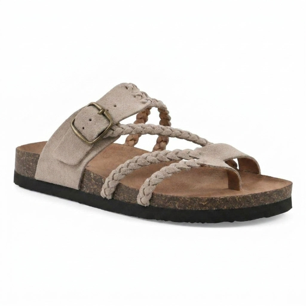Leather Summer Sandals - Beige