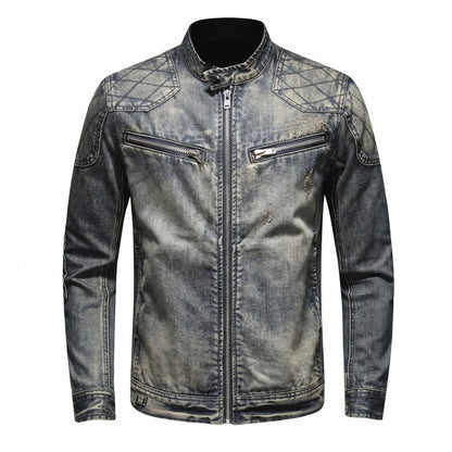 Adria Quilted-Shoulder Denim Jacket - cover