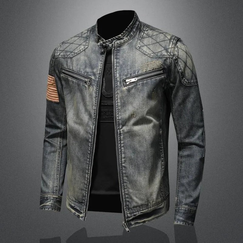 Adria Quilted-Shoulder Denim Jacket - photo 1