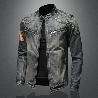 Adria Quilted-Shoulder Denim Jacket - photo 1
