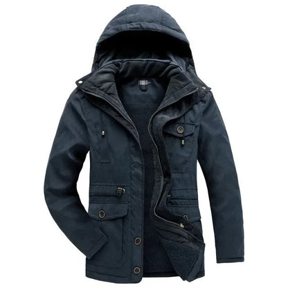 Alassio Fleece-Lined Hooded Field Jacket - Blue