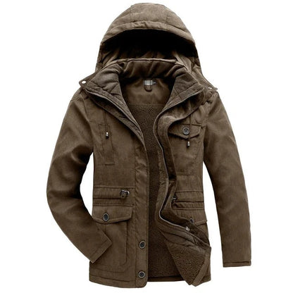 Alassio Fleece-Lined Hooded Field Jacket - Brown