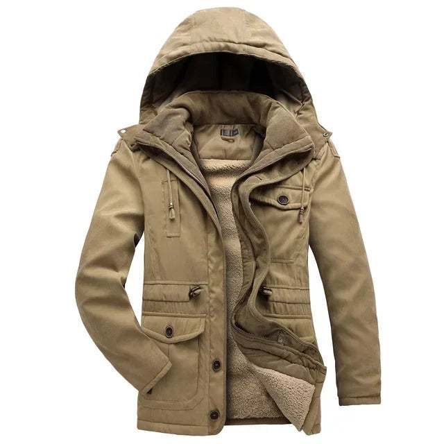 Alassio Fleece-Lined Hooded Field Jacket - Khaki
