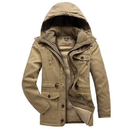 Alassio Fleece-Lined Hooded Field Jacket - Khaki