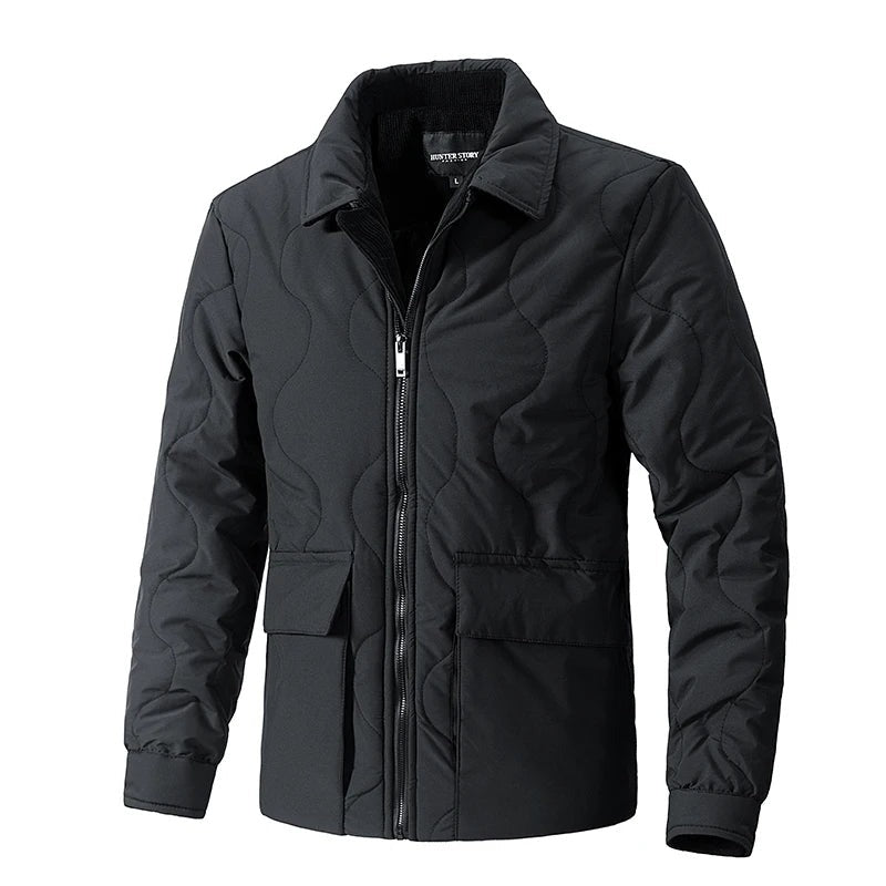 Albanella Wave-Quilted Collared Jacket - Black
