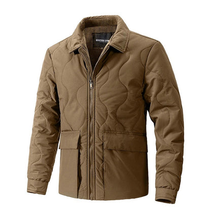 Albanella Wave-Quilted Collared Jacket - Khaki