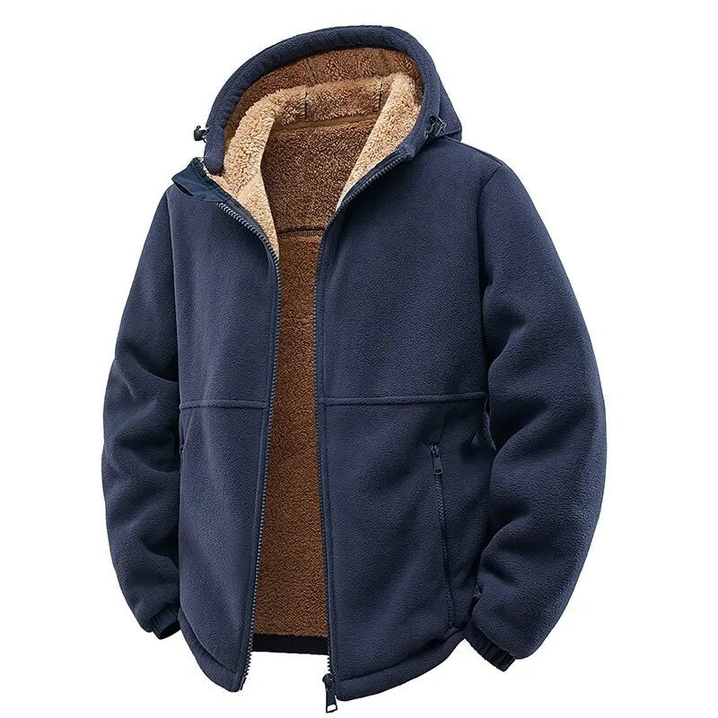 Albenga Fleece-Lined Hooded Jacket - Blue