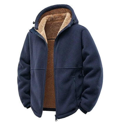 Albenga Fleece-Lined Hooded Jacket - Blue