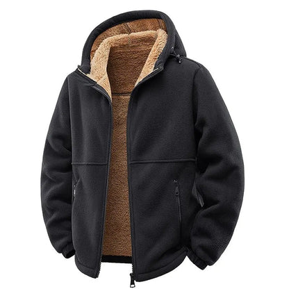 Albenga Fleece-Lined Hooded Jacket - Black