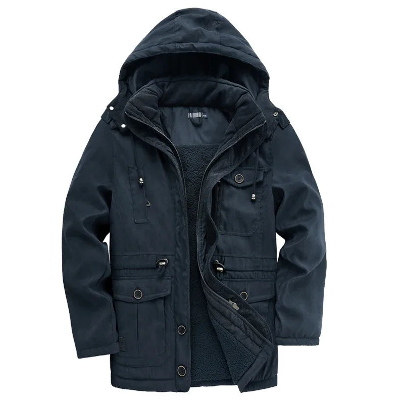 Alife Fleece-Lined Hooded Parka - Blue