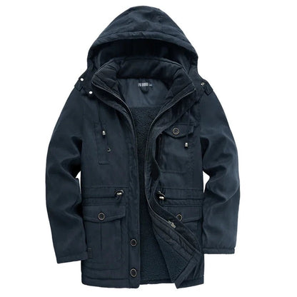 Alife Fleece-Lined Hooded Parka - Blue