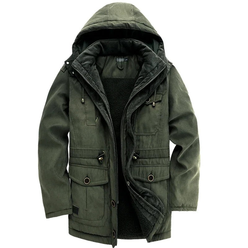 Alife Fleece-Lined Hooded Parka - Green