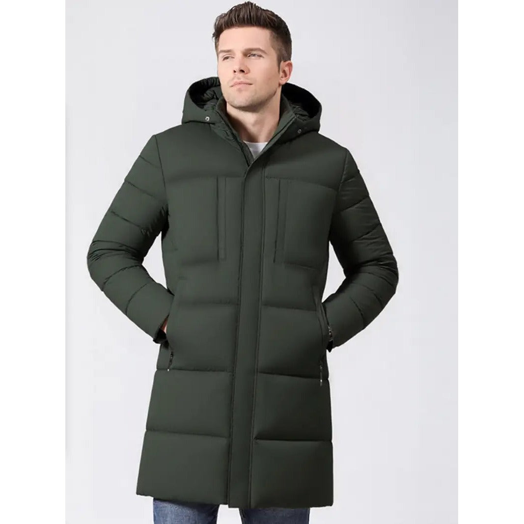 Altivole Long Hooded Puffer Coat - Green
