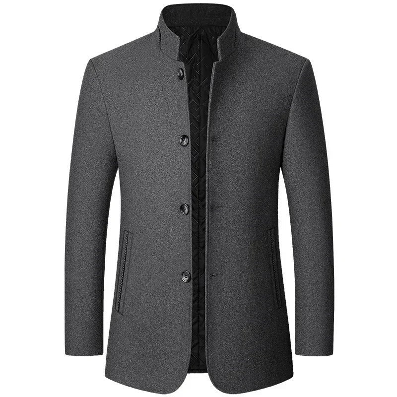 Amantea Stand-Collar Short Coat - Grey