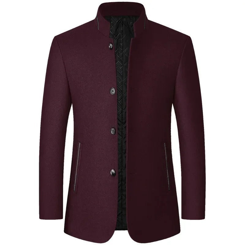 Amantea Stand-Collar Short Coat - Red