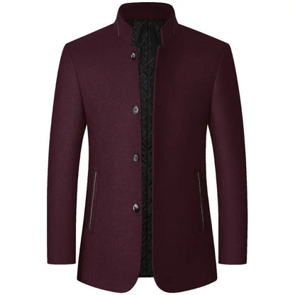 Amantea Stand-Collar Short Coat - Red