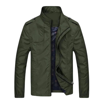 Arona Stand-Collar Bomber Jacket - Army Green