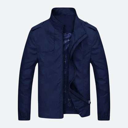 Arona Stand-Collar Bomber Jacket - Dark Blue