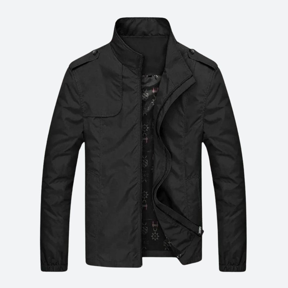 Arona Stand-Collar Bomber Jacket - Black