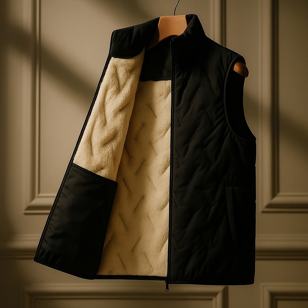 Arpino Sherpa-Lined Quilted Gilet - Black