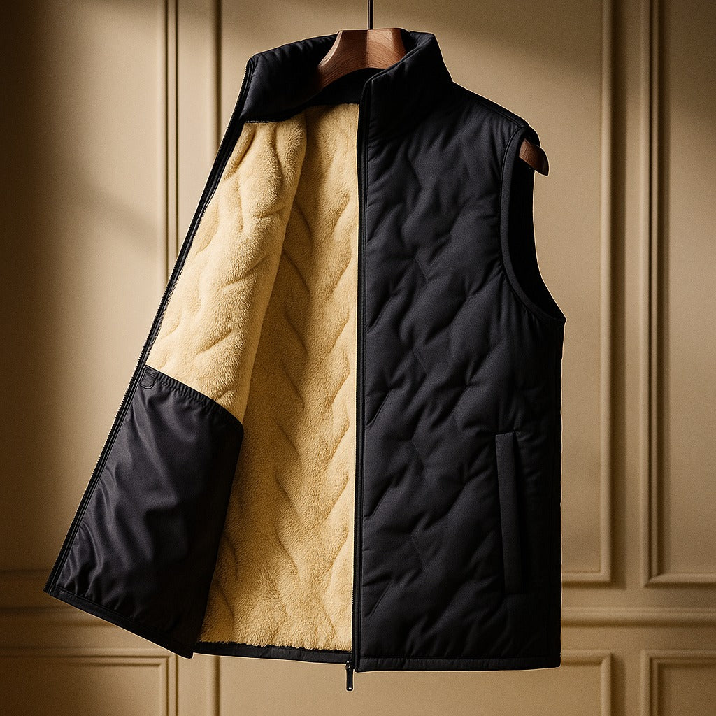 Arpino Sherpa-Lined Quilted Gilet - Dark Grey