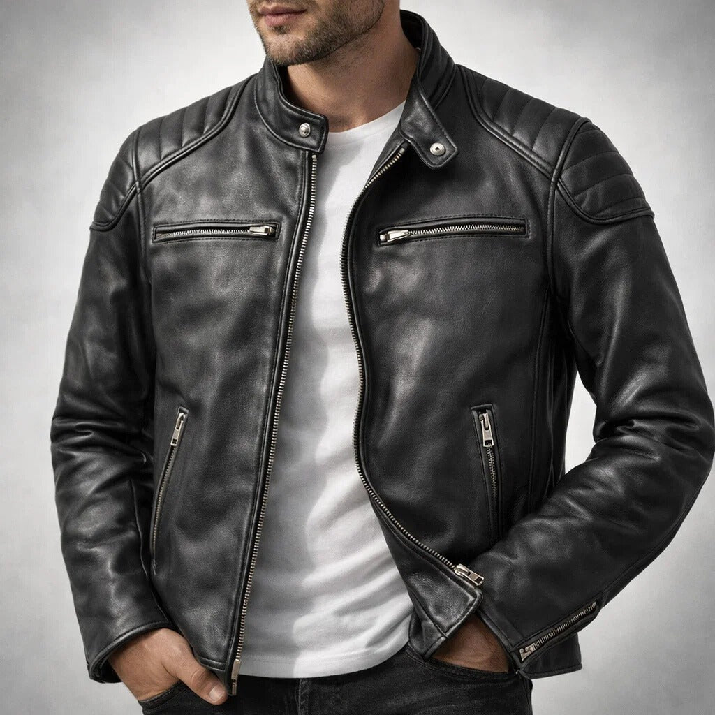 Ascoli Quilted-Shoulder Leather Jacket - photo 2