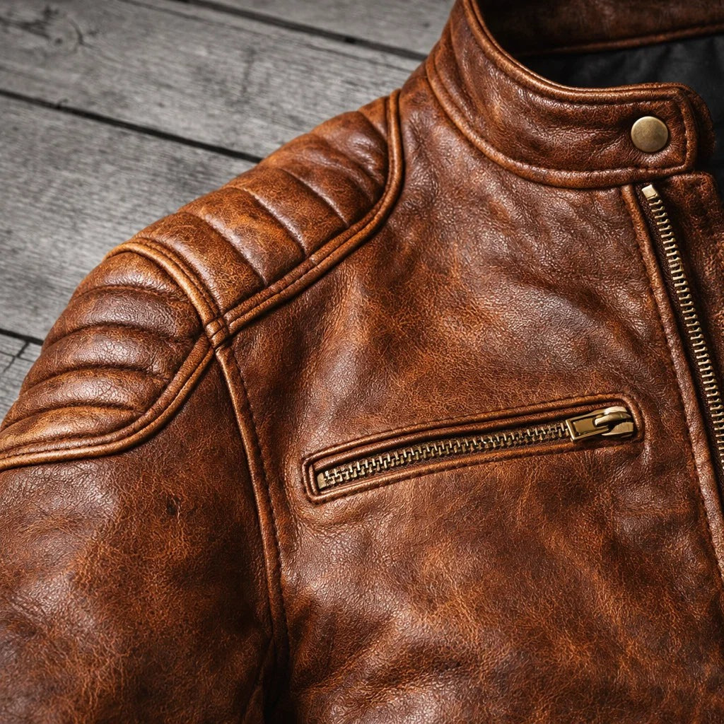 Ascoli Quilted-Shoulder Leather Jacket - photo 4