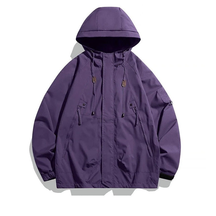 Avellino Relaxed Hooded Utility Jacket - Purple