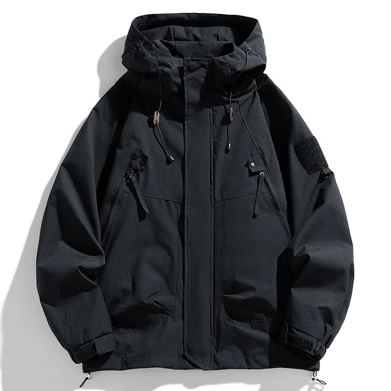 Avellino Relaxed Hooded Utility Jacket - Black