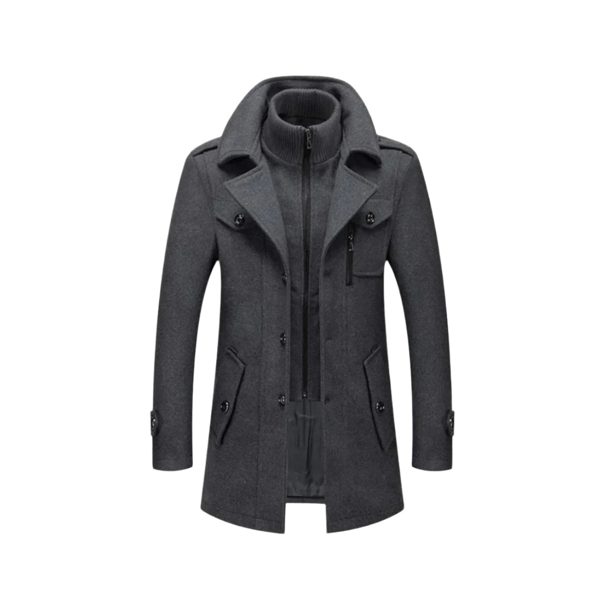 Bardolino Double-Collar Winter Coat - Grey