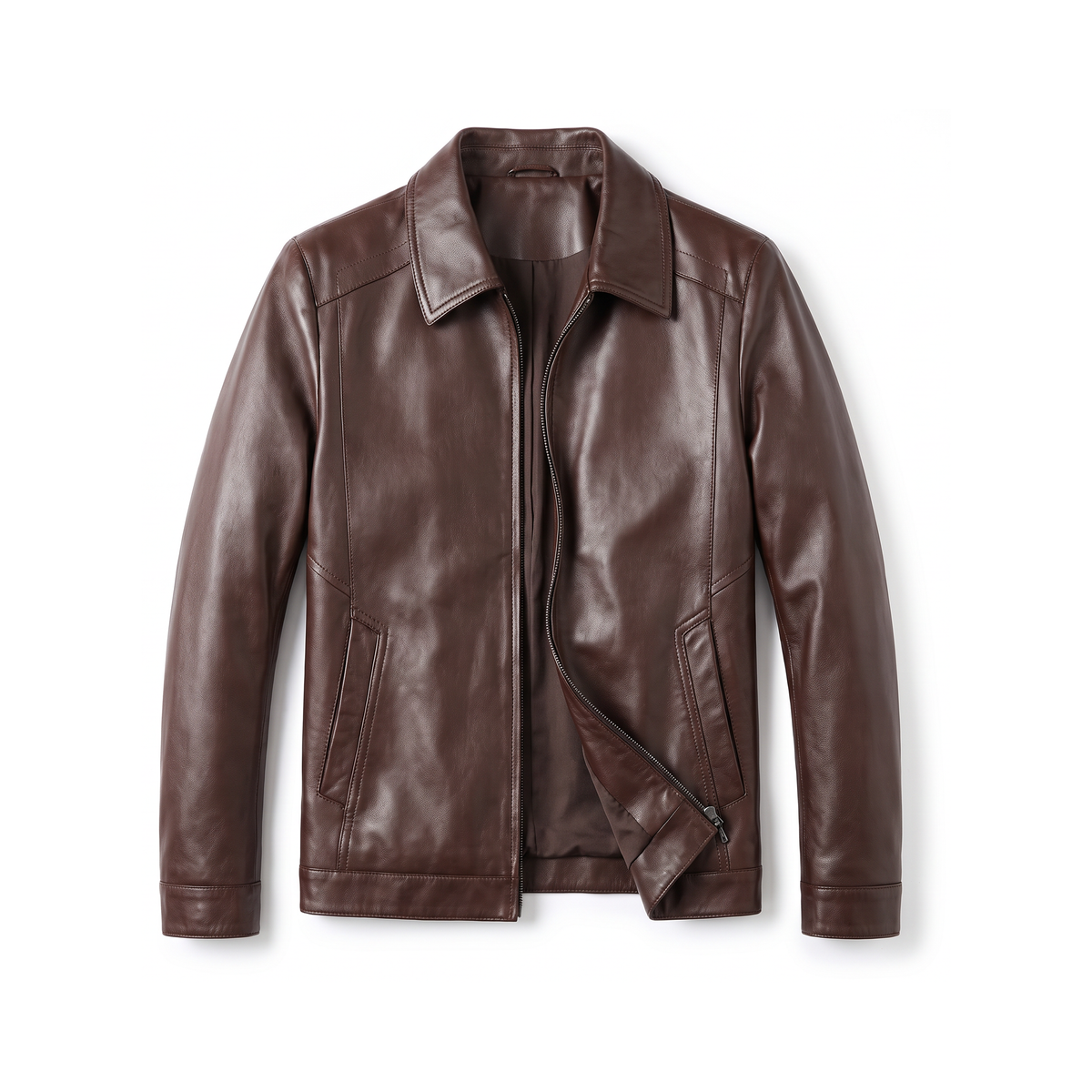 Bassano Leather Jacket - folded