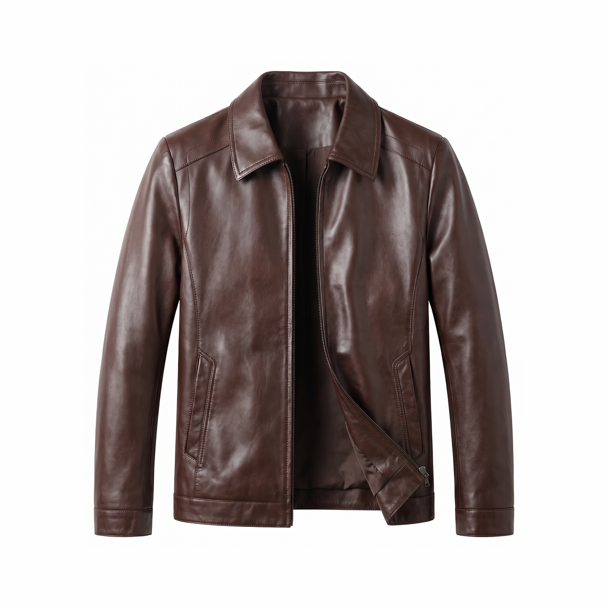 Bassano Leather Jacket - Brown
