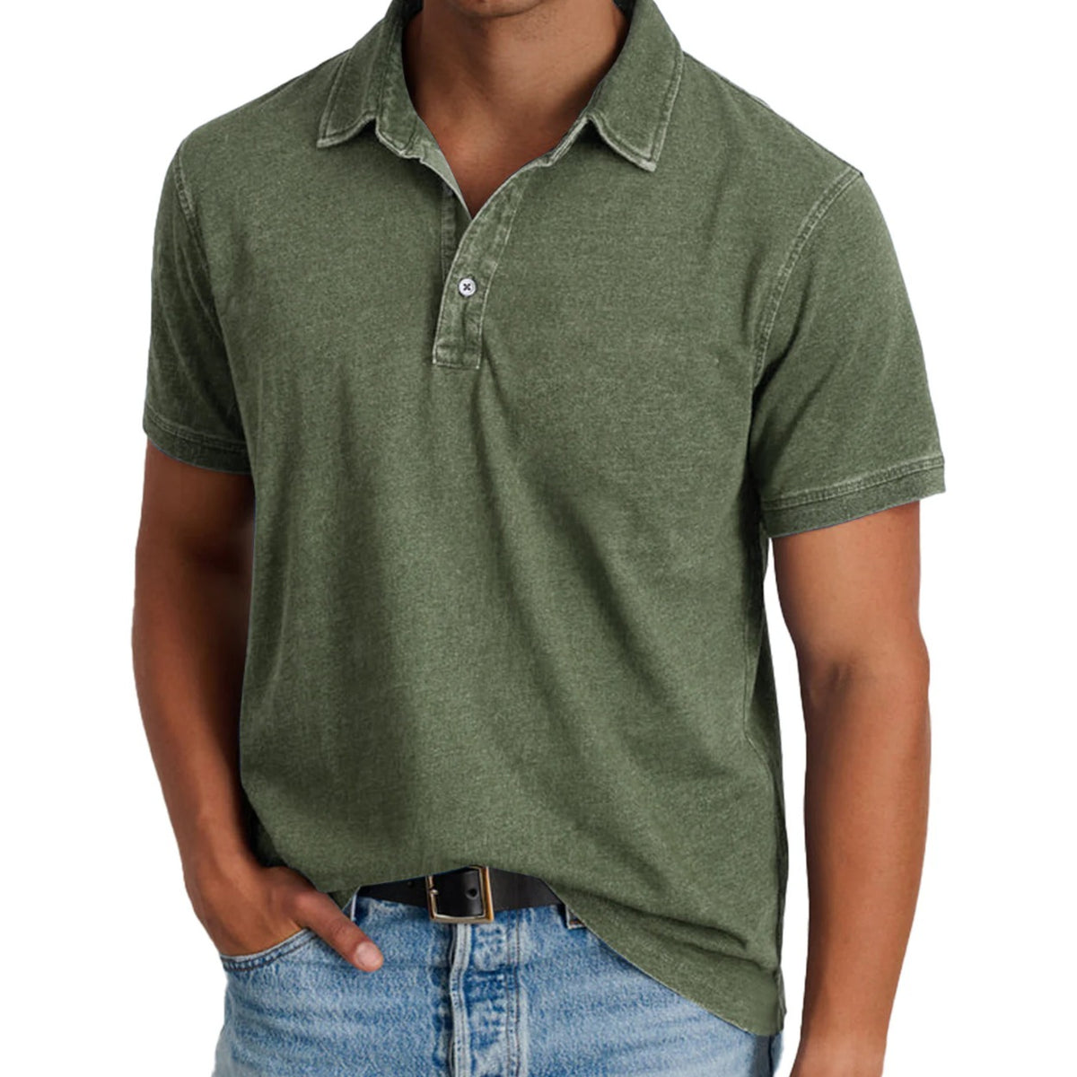 Belluno Knit Polo - Army