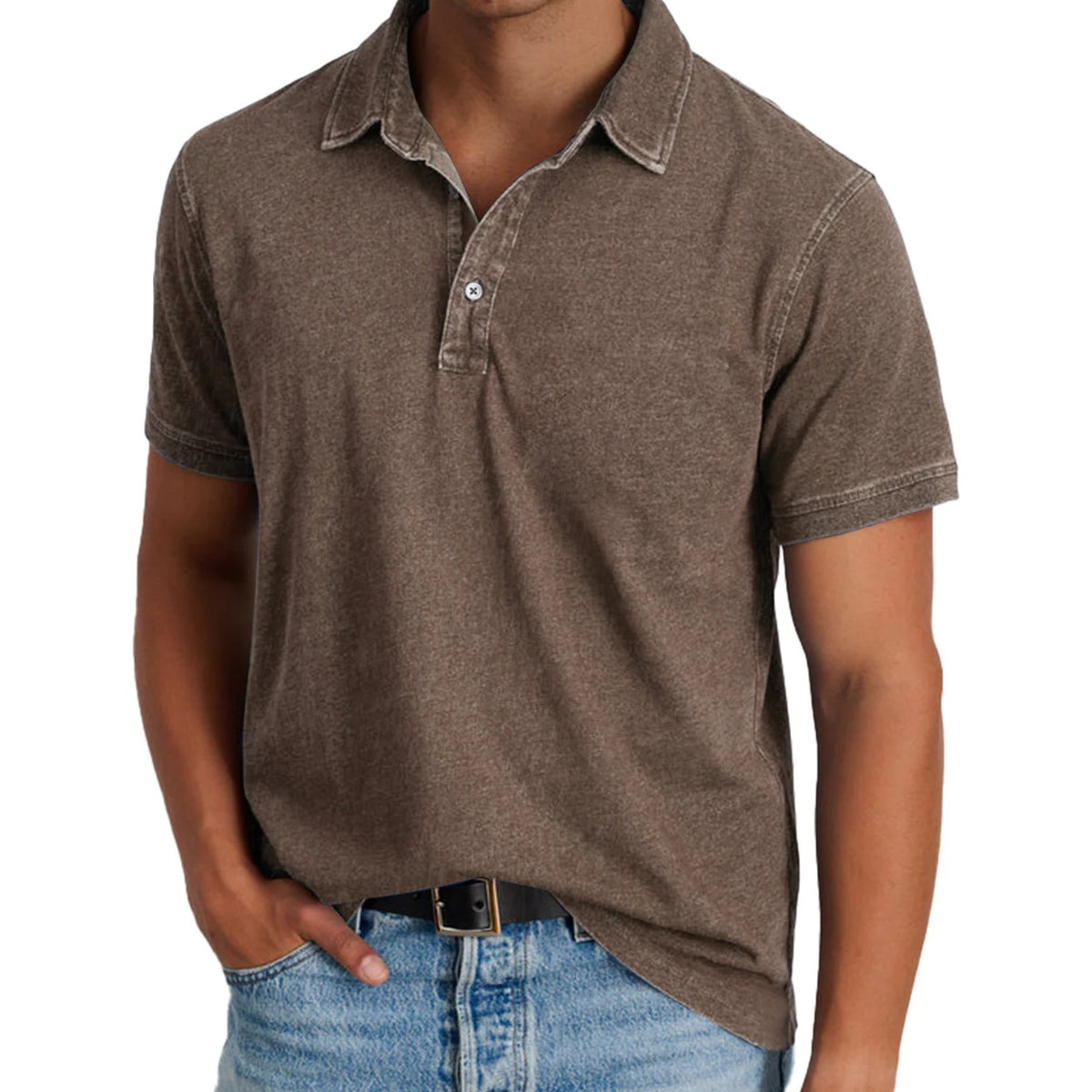 Belluno Knit Polo - Brown