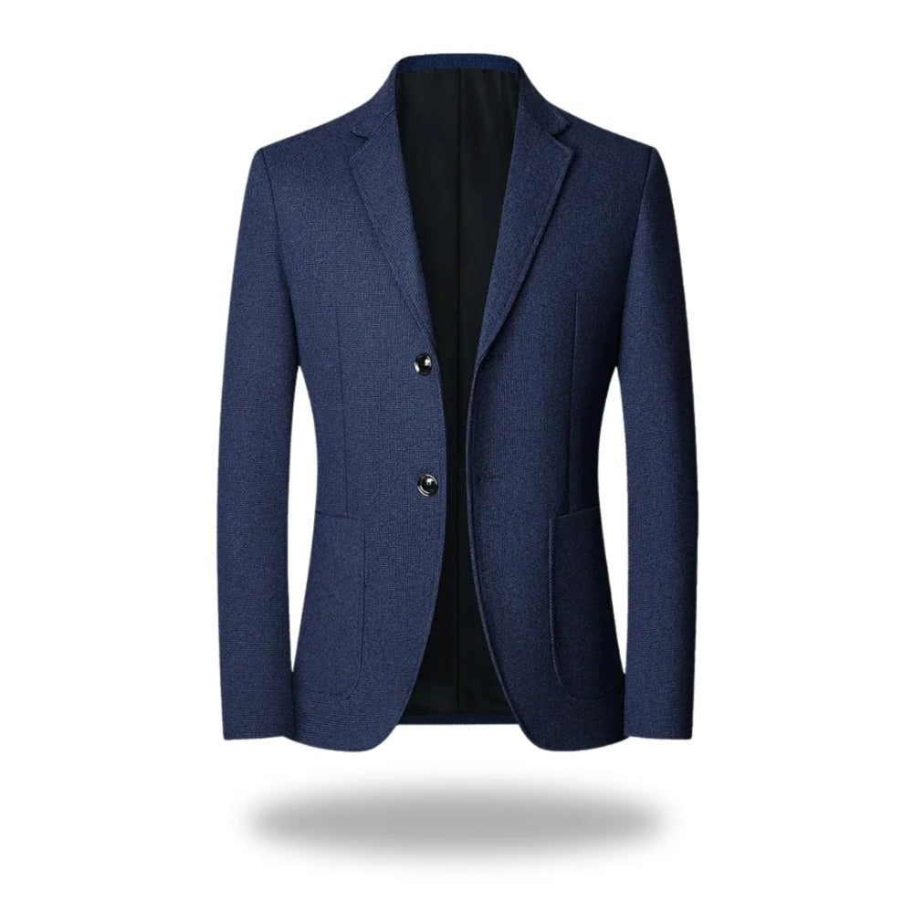 Benevento Brushed Patch-Pocket Blazer - Navy Blue