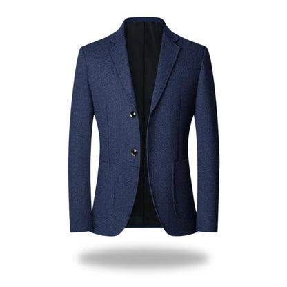 Benevento Brushed Patch-Pocket Blazer - Navy Blue