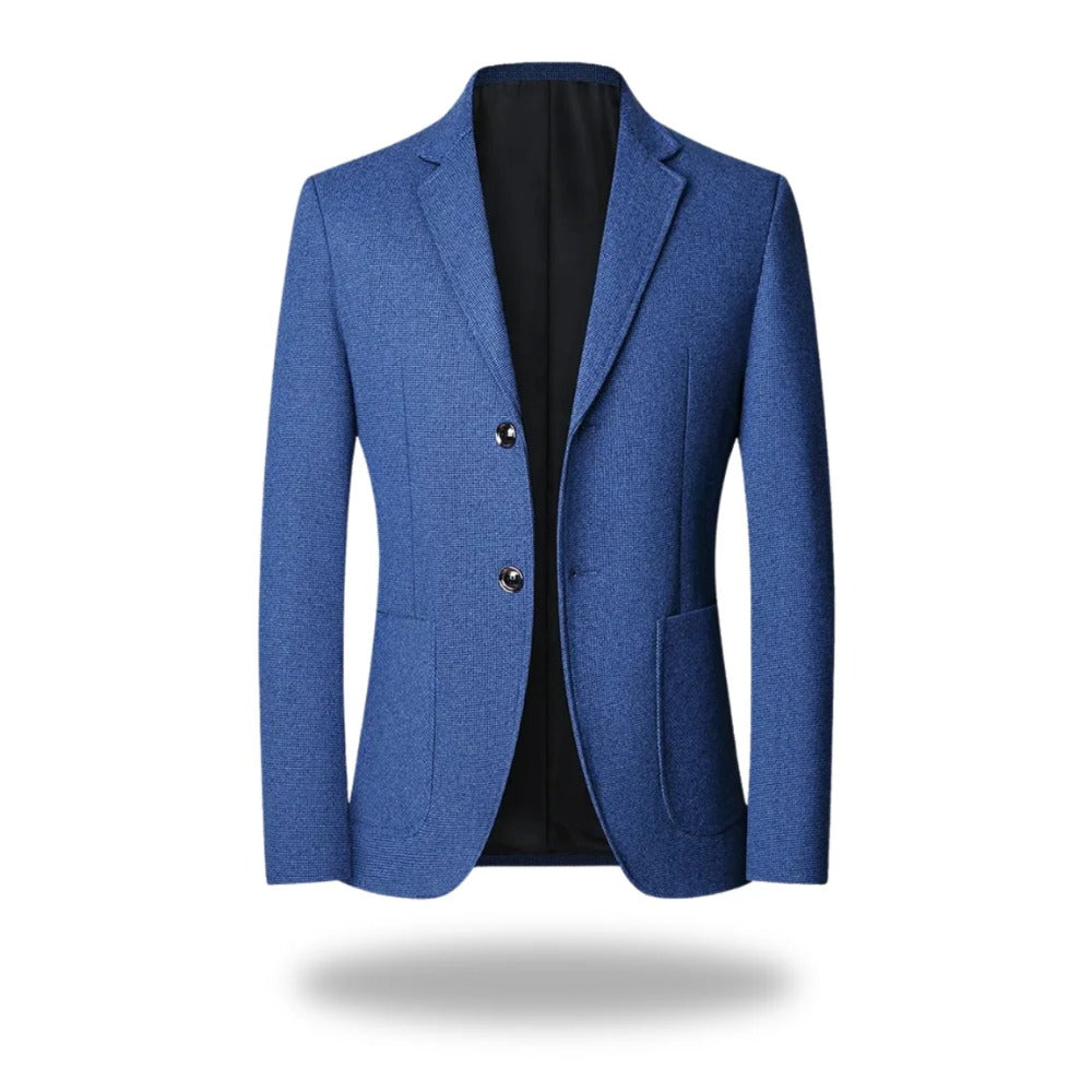 Benevento Brushed Patch-Pocket Blazer - Blue