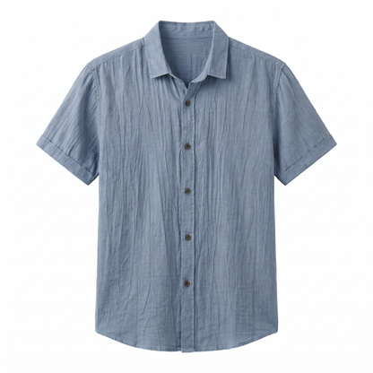 Phuket Linen Shirt - blue-front