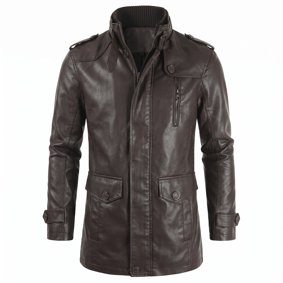 Brescia Long Leather Coat - cover